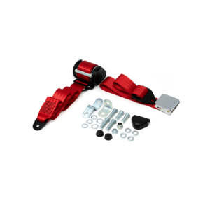 VW classic car red seat belt