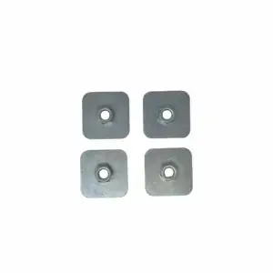 50mm x 50mm steel seat belt reinforcing stress plates with captive nut, pre-drilled for vehicle seat belt installations