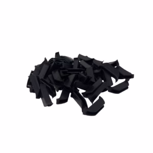 50x seat belt web protectors on white background – full pack showing black polymer guides.