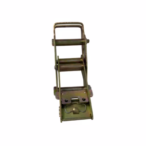 50mm steel over centre buckle on white background – full view showing galvanised finish and locking mechanism.